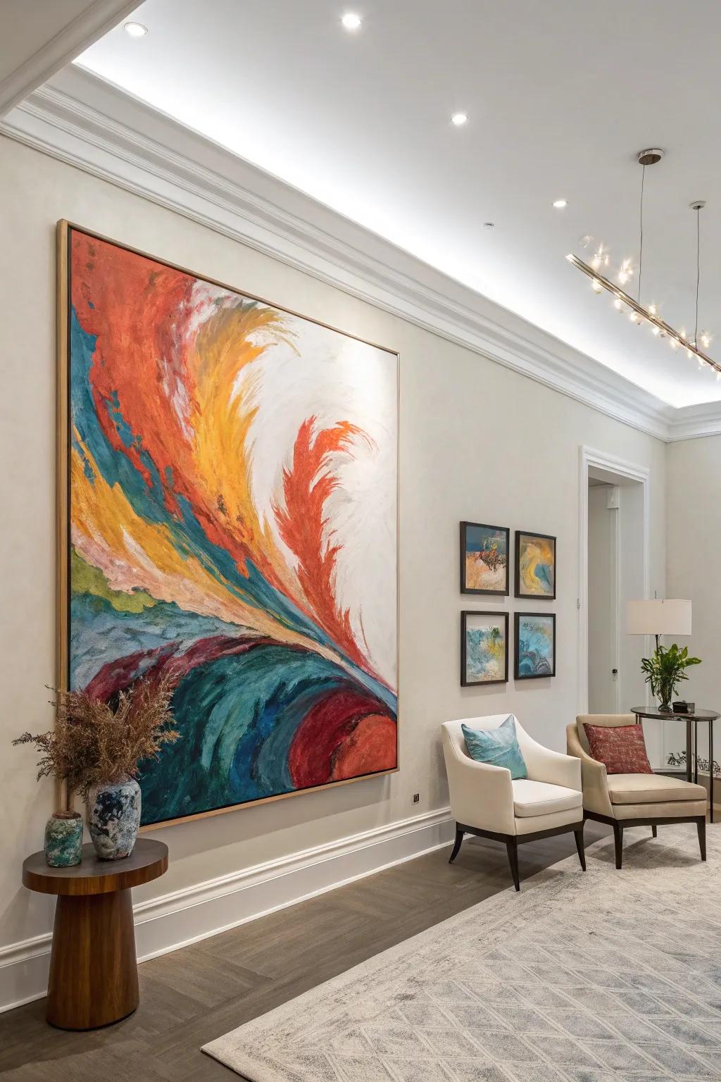 Extensive art pieces create a bold statement