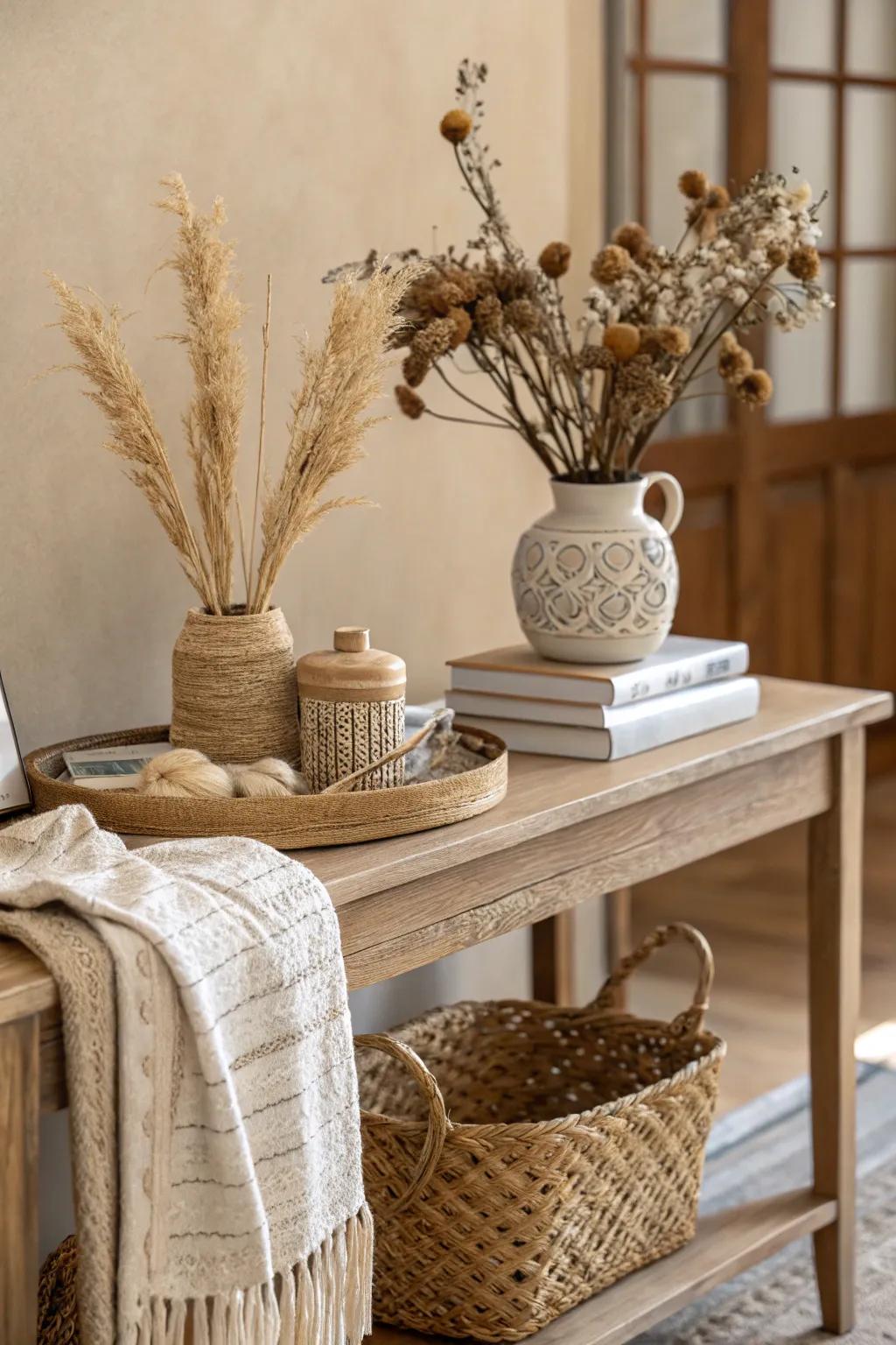 Decorating in calming neutral tones.