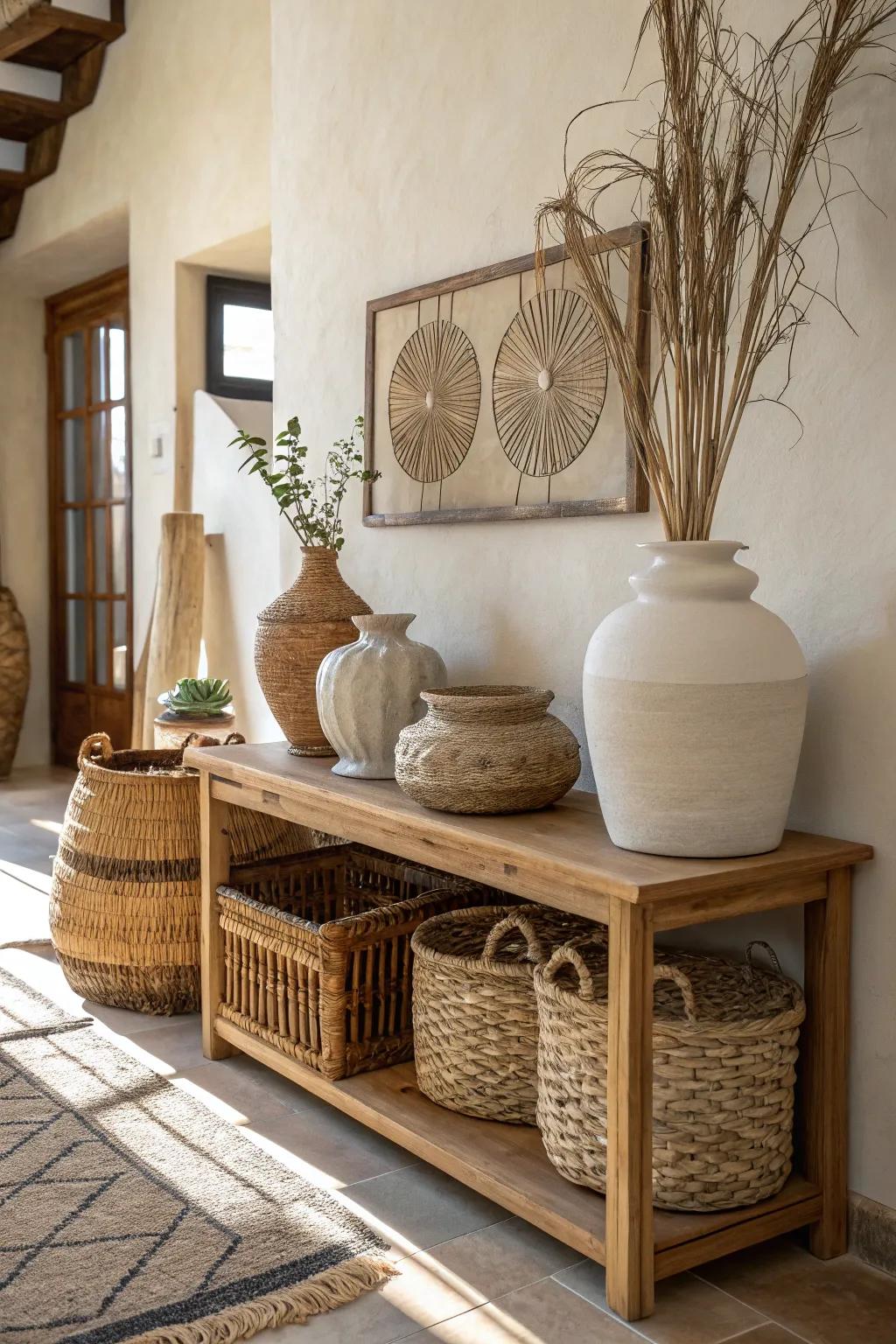 Textured ornaments heighten the snug autumnal ambiance.