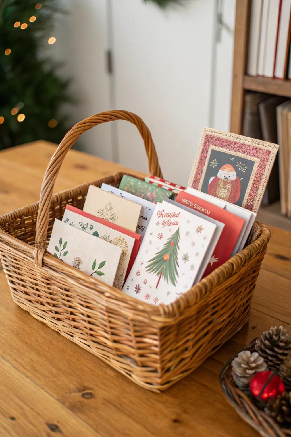 A container presentation retains your cards fashionably organized.