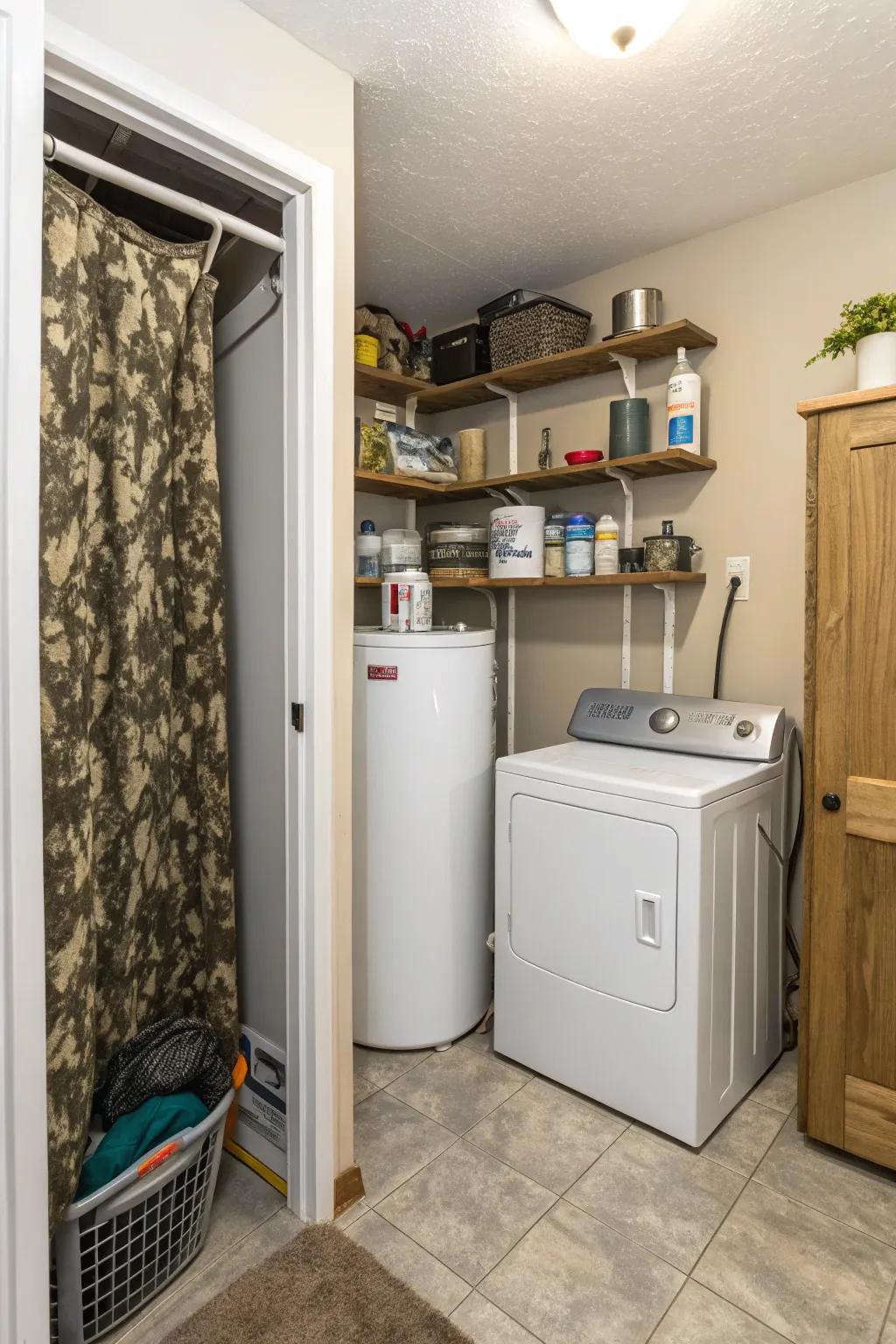 Utility closets offer a tidy, organized solution.