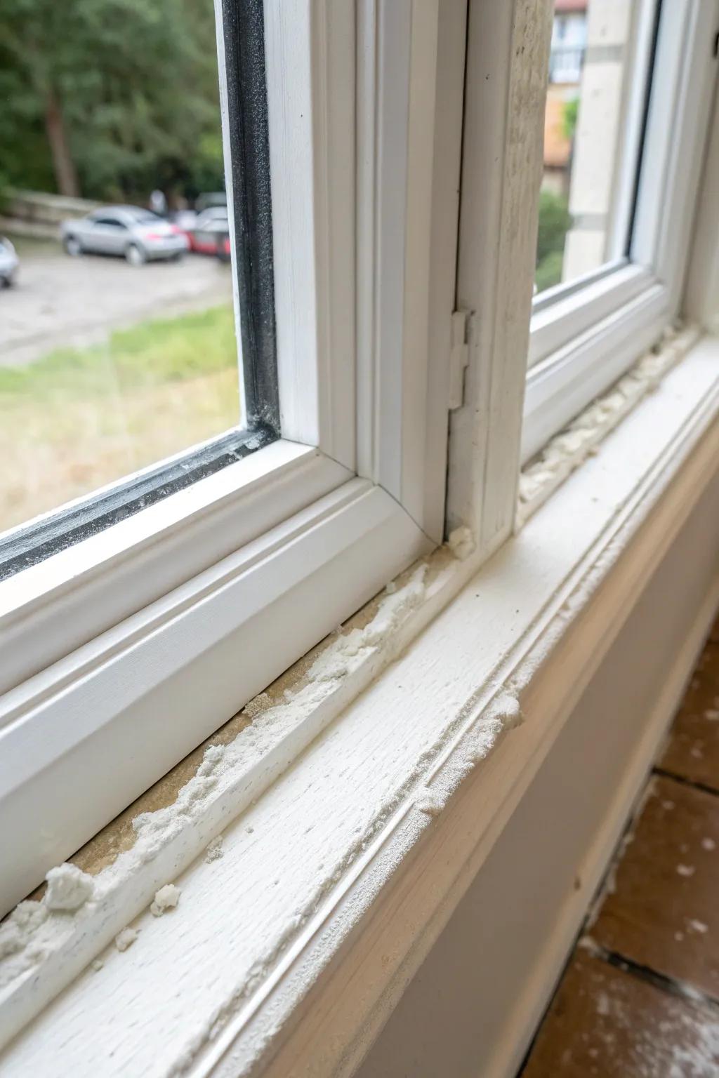 Joint sealant fills gaps and improves insulation.