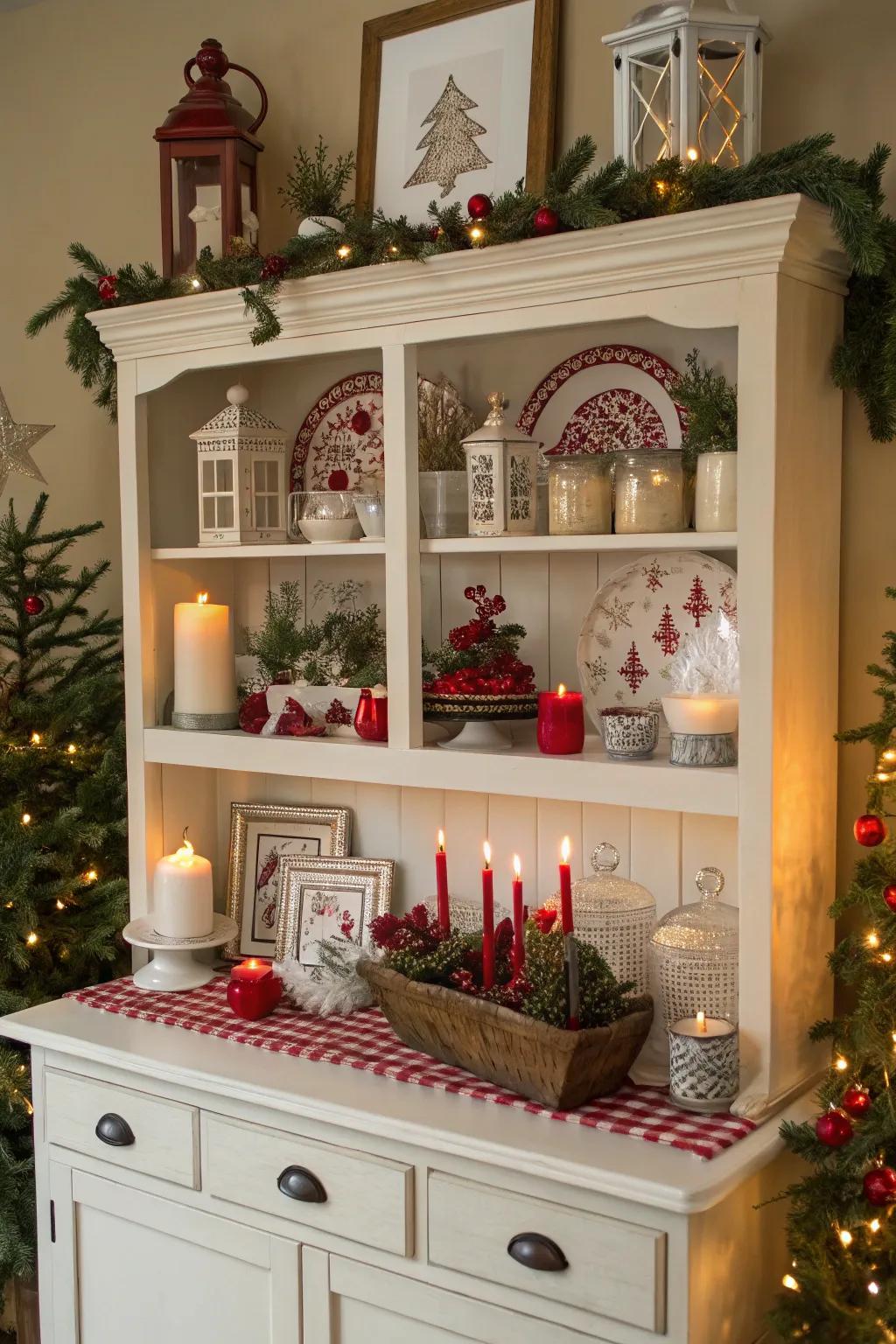 Celebrate the seasons through a cupboard top presentation.