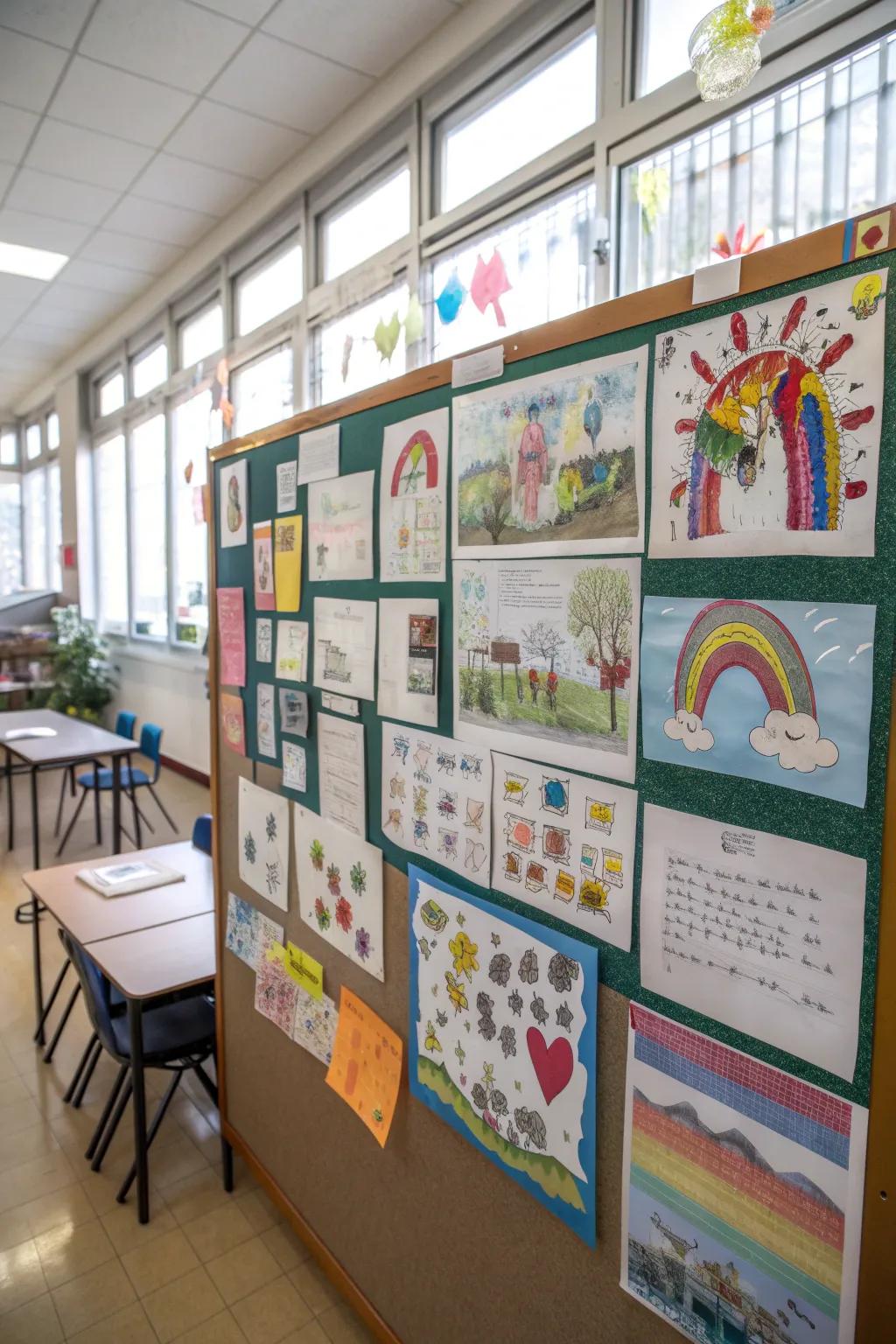 To celebrate achievements, student work is proudly displayed.
