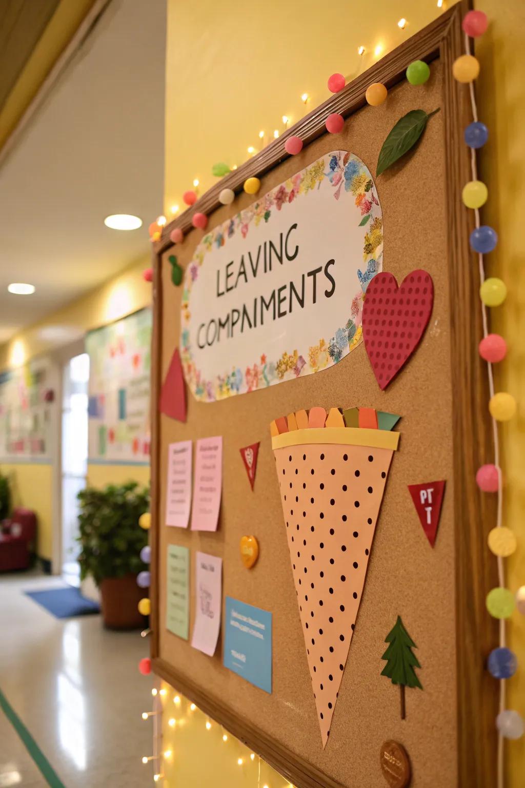 Build community spirit with a cone of compliments.