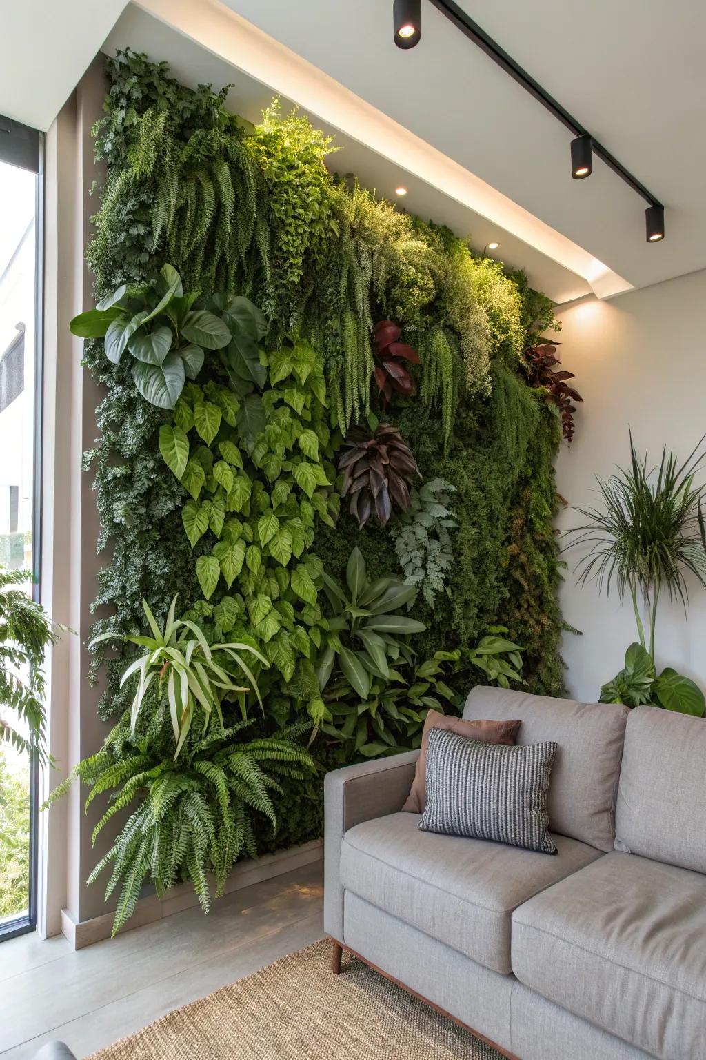 A plant wall ushers nature into your abode.