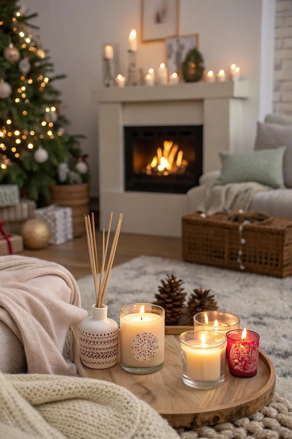 An area infused with the inviting scents of the holiday period.