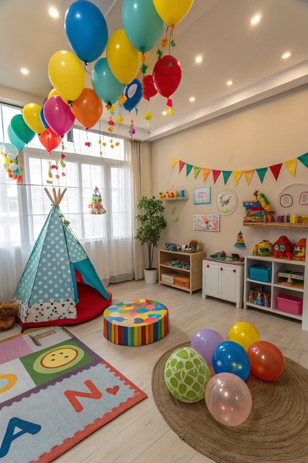 Bright colors infuse energy and creativity into play spaces.