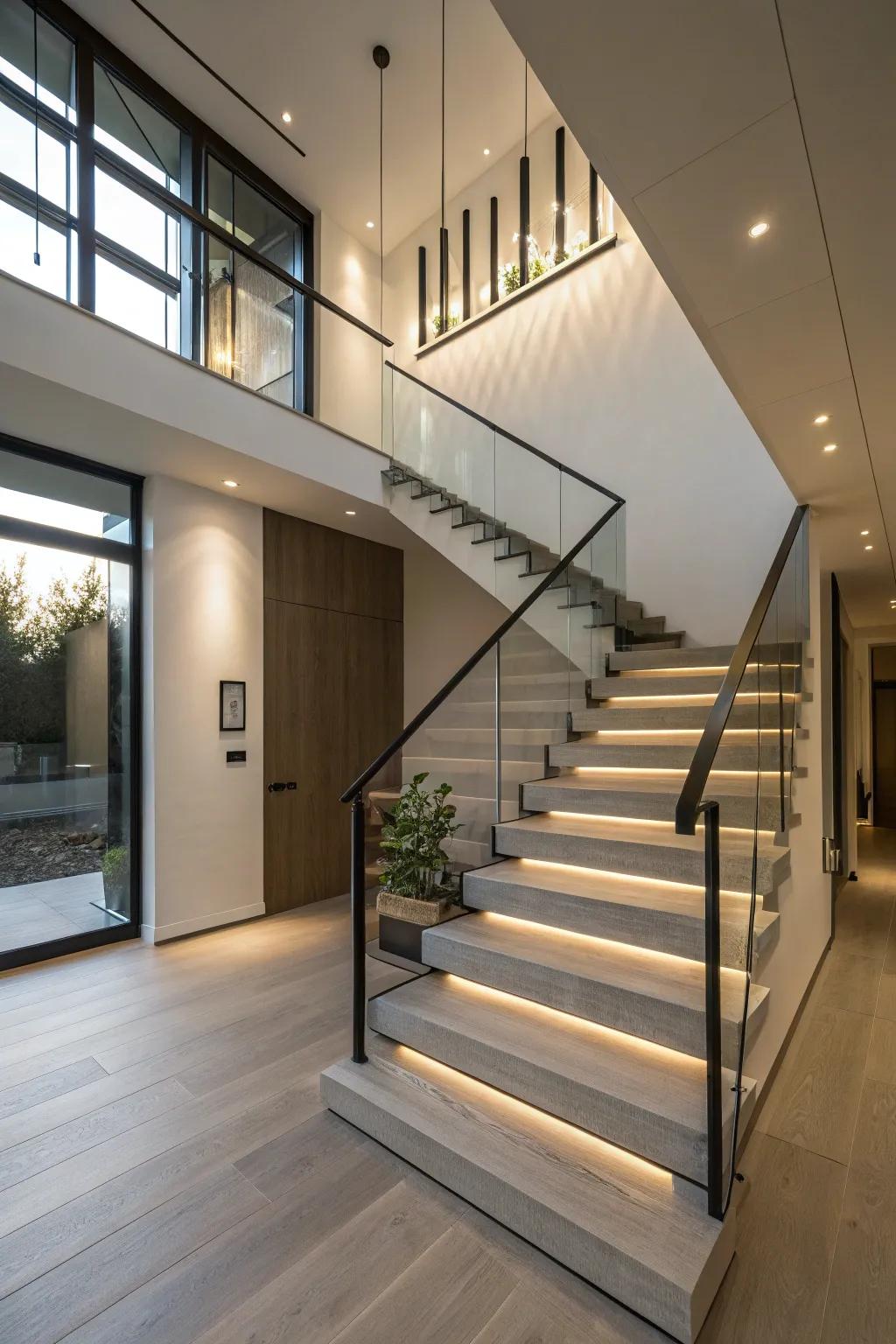 Hidden borders create a drifting stairs illusion.