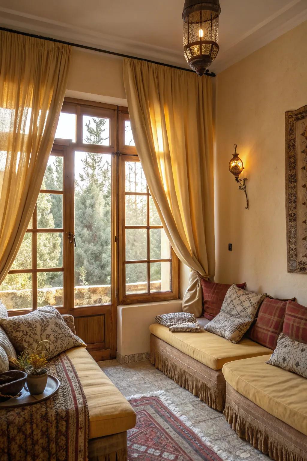 Amber-toned trims fashion a warm and welcoming ambiance.