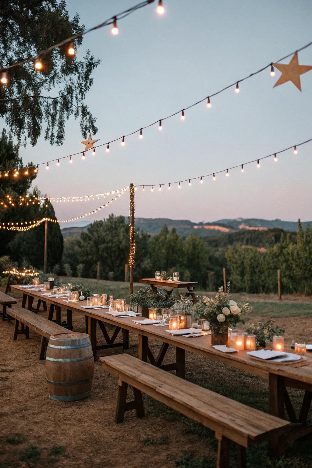 Eat beneath the stars at a Summer Solstice Affair.