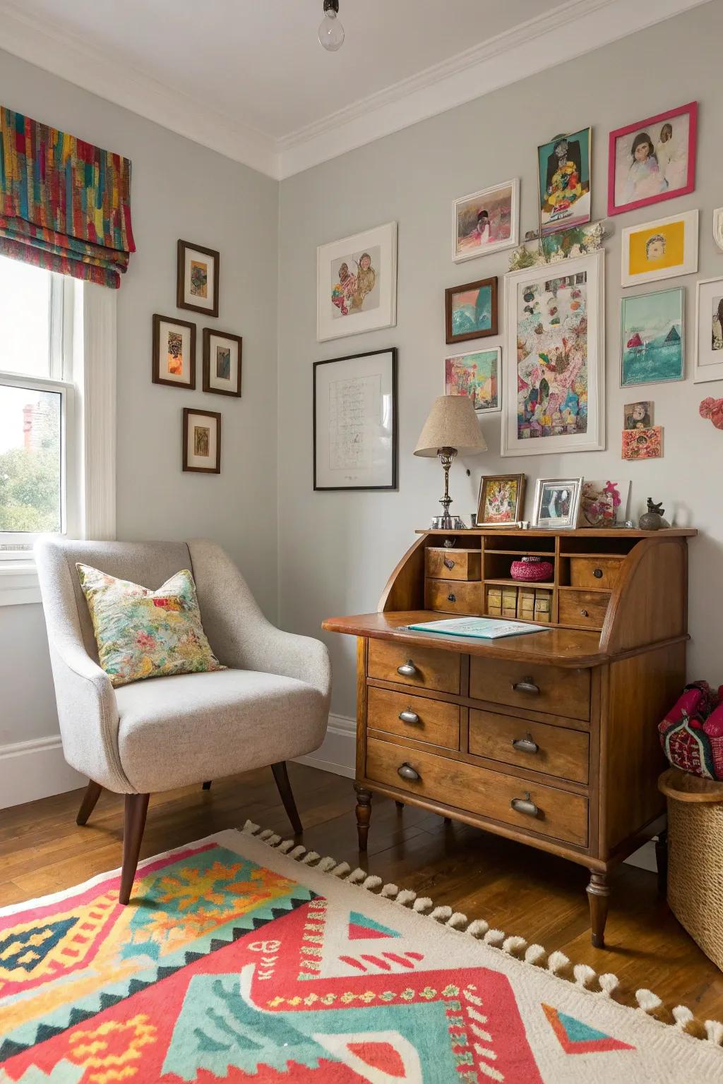 Treasured pieces gracefully integrated with contemporary design.
