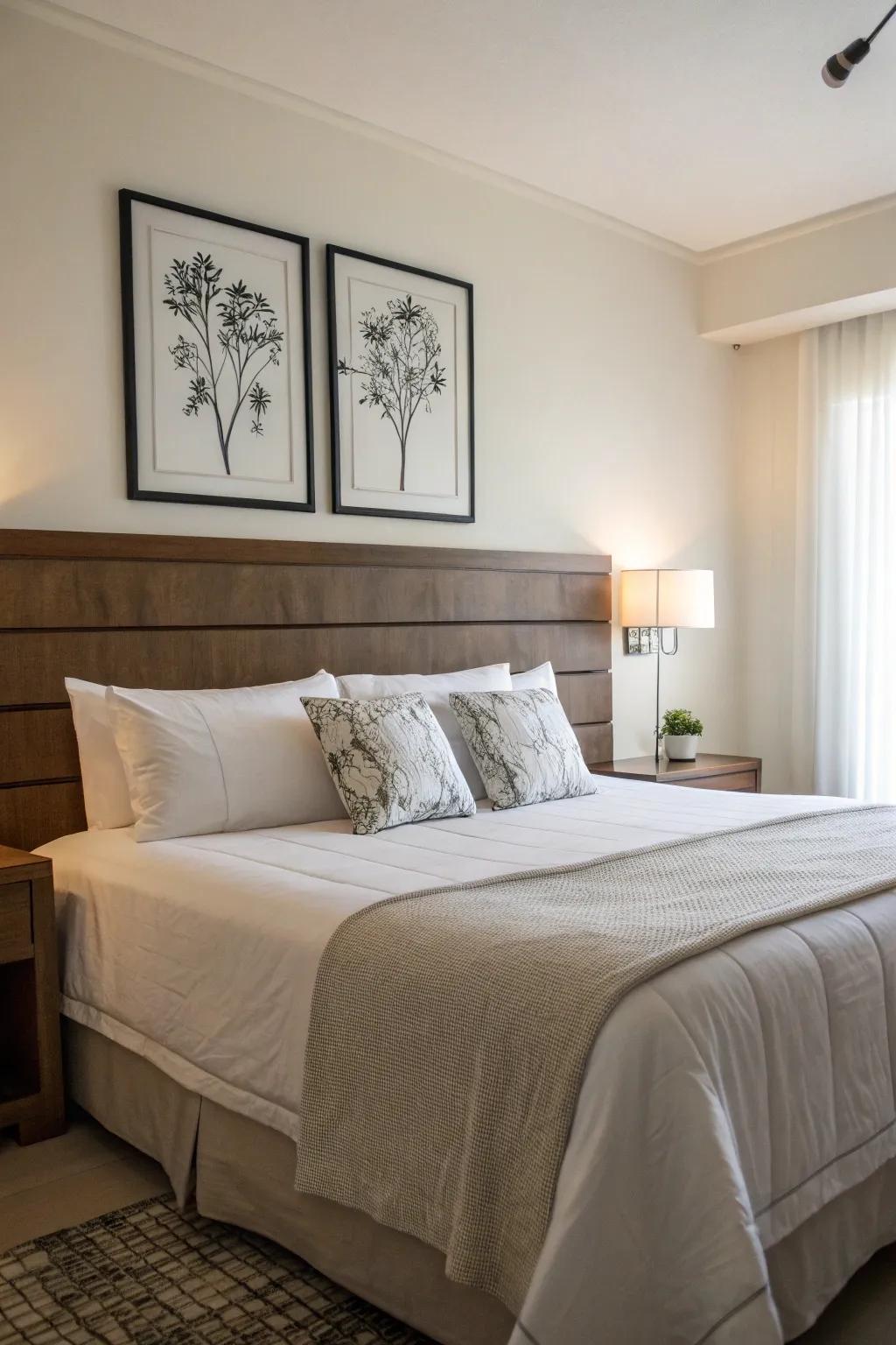 Simple artwork introduces personal touches.