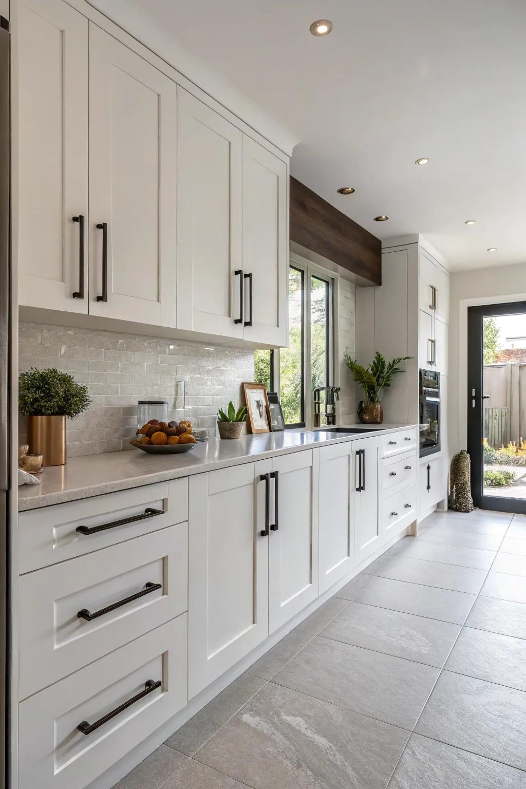 Large grips fashion a bold and artistic statement in the kitchen.
