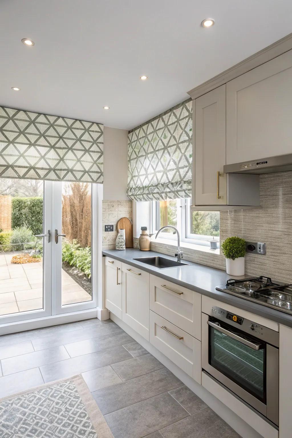 Geometric patterns lend a modern edge.