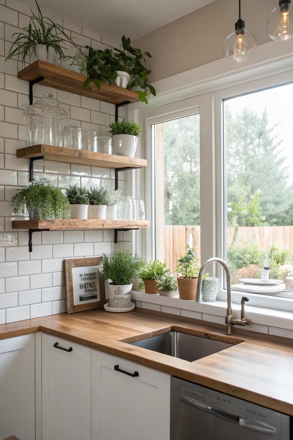 Wall mounts across windows to enhance illumination.