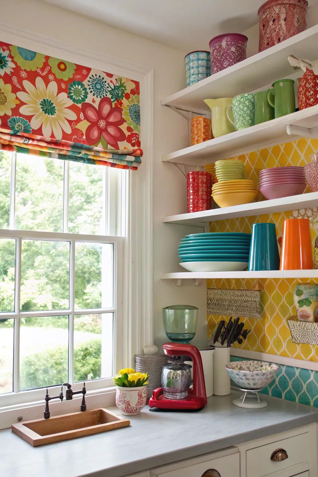 A striking backdrop color injects vibrancy and personality into kitchen boards.