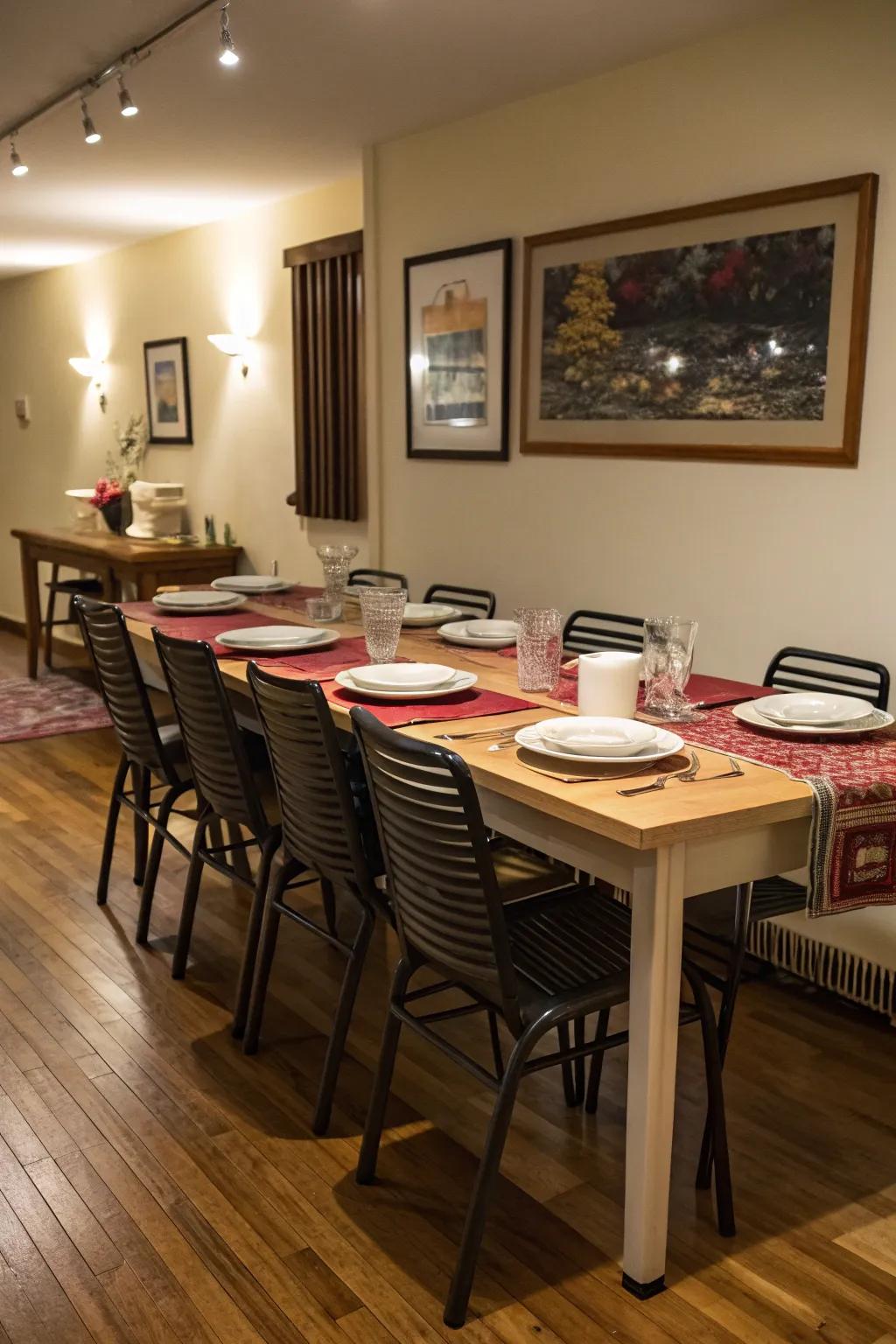 Adjustable furniture solutions for diverse dining experiences.