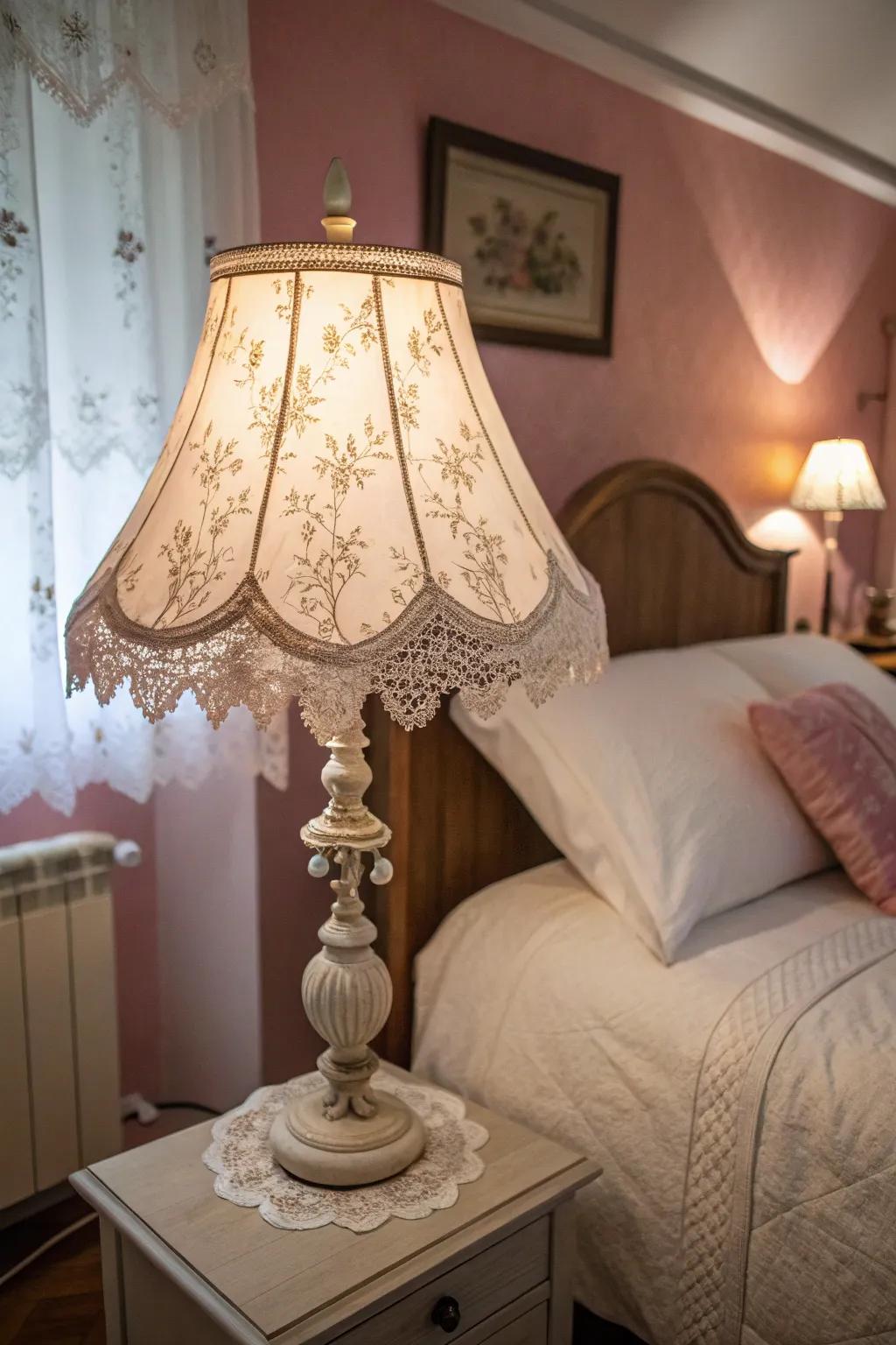 <strong><em>Add a romantic touch with symmetric trim on your lampshade.</em></strong>” loading=”lazy” class=”pimg”>
	</picture><figcaption><strong><em>Add a romantic touch with symmetric trim on your lampshade.</em></strong></figcaption></figure>
<p><strong><em>Symmetry can add a delicate and romantic touch.</em></strong> I’ve found it especially charming for bedside lamps in a cozy master bedroom.</p>
<h3>Some ideas to consider:</h3>
<ul class=