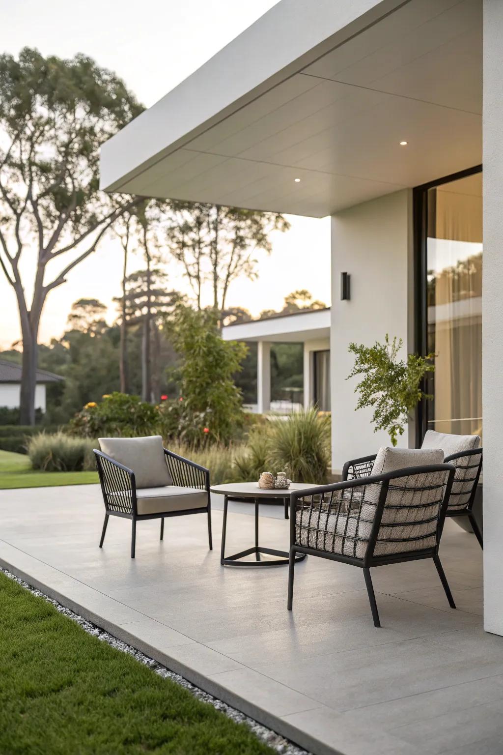 A chic and modern patio design.