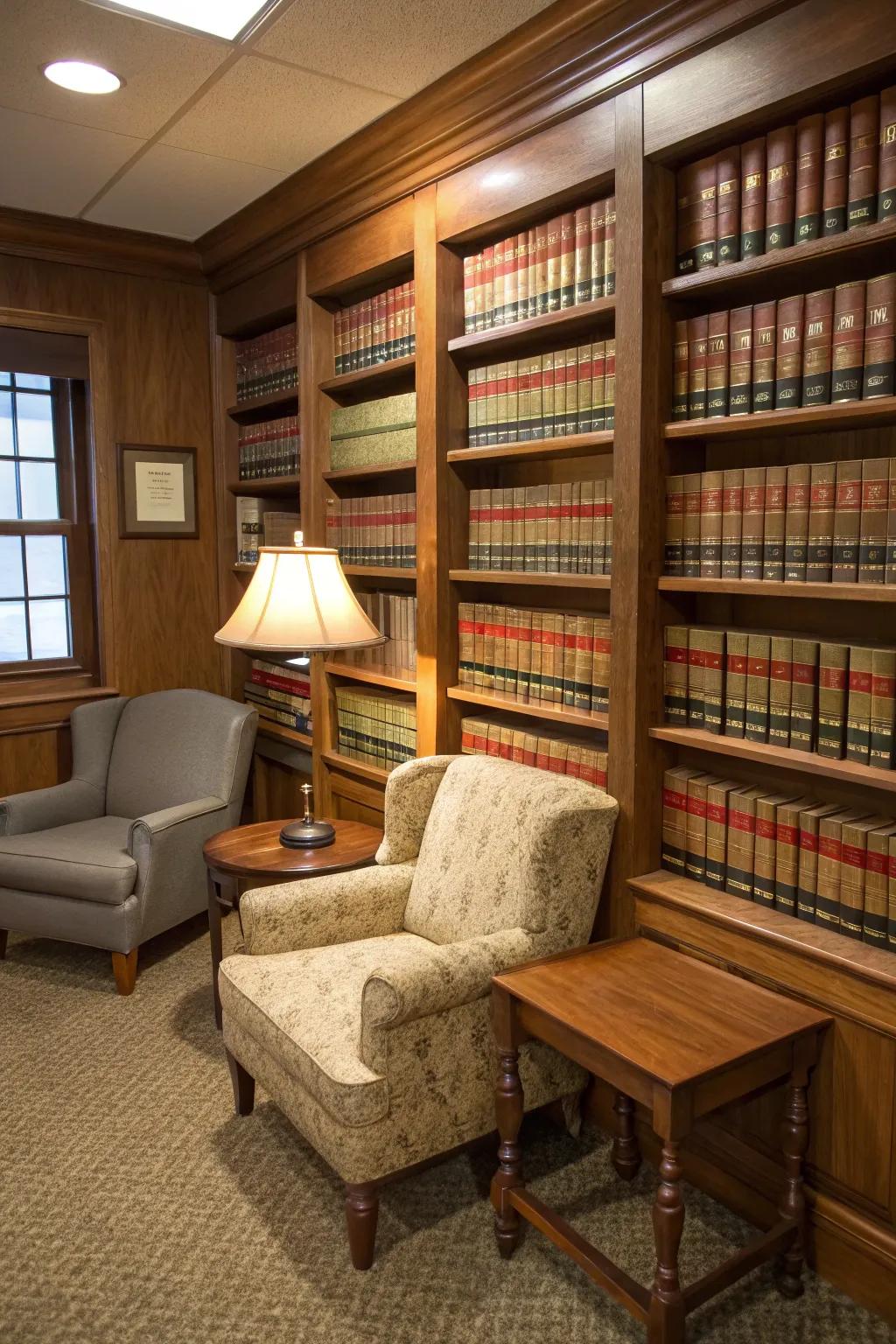A library nook is a blend of function and style.