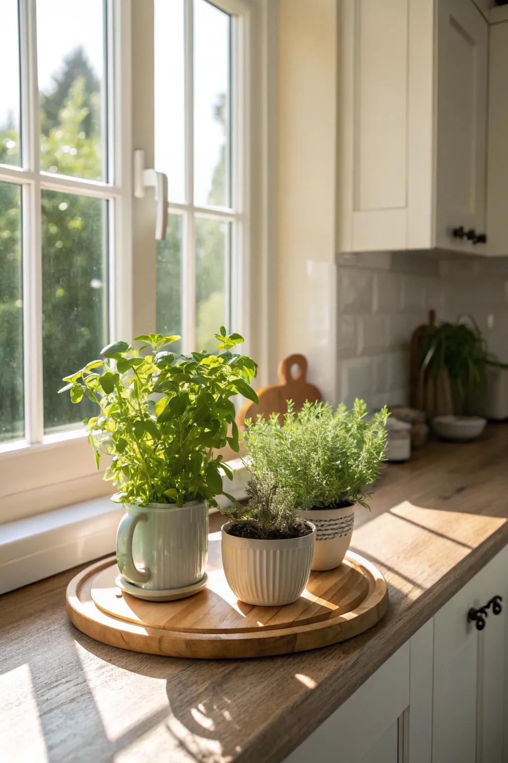 With the addition of a Lazy Susan herb garden, your kitchen will truly blossom.