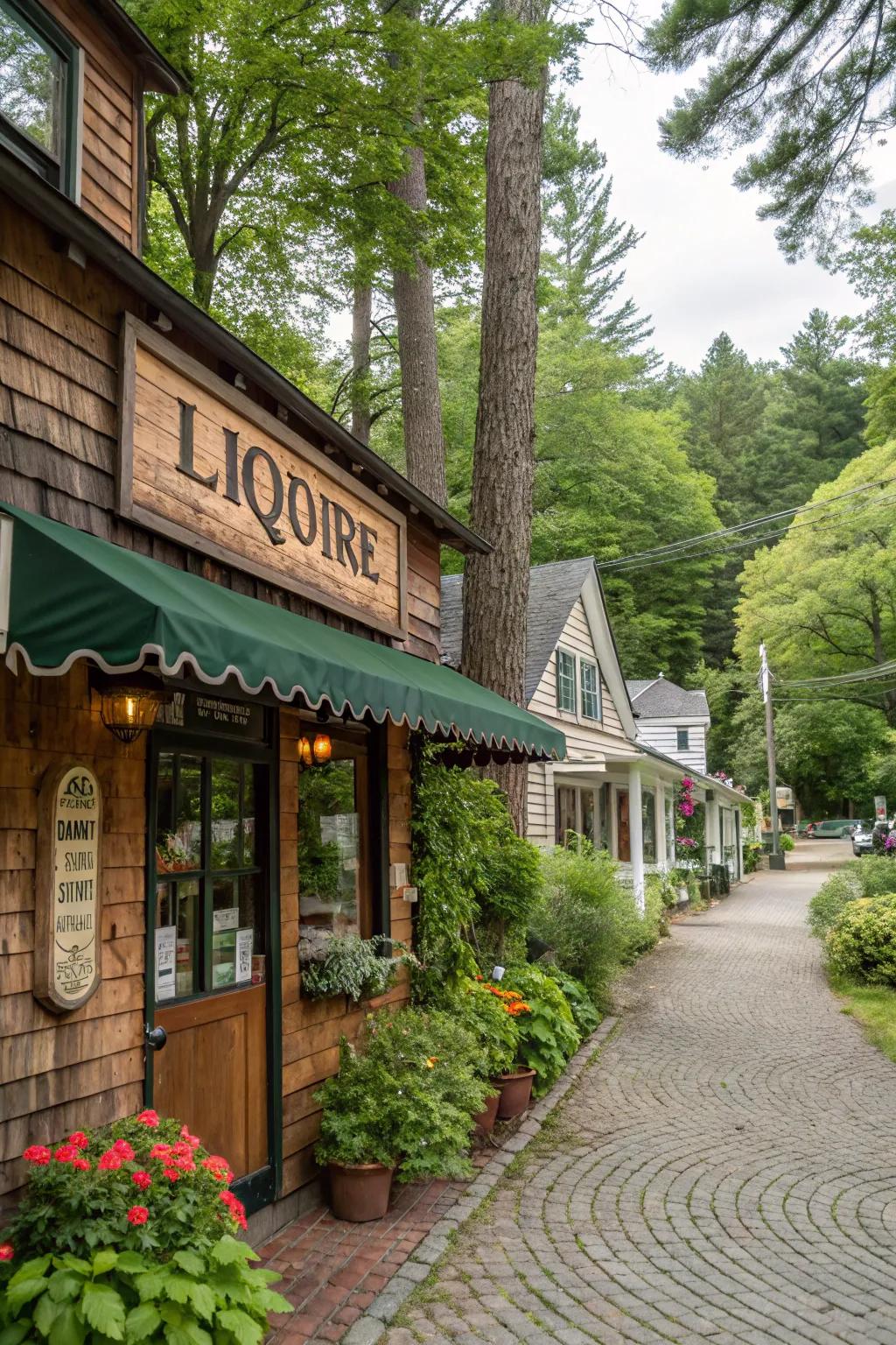 Rustic wooden signs exude warmth and coziness.