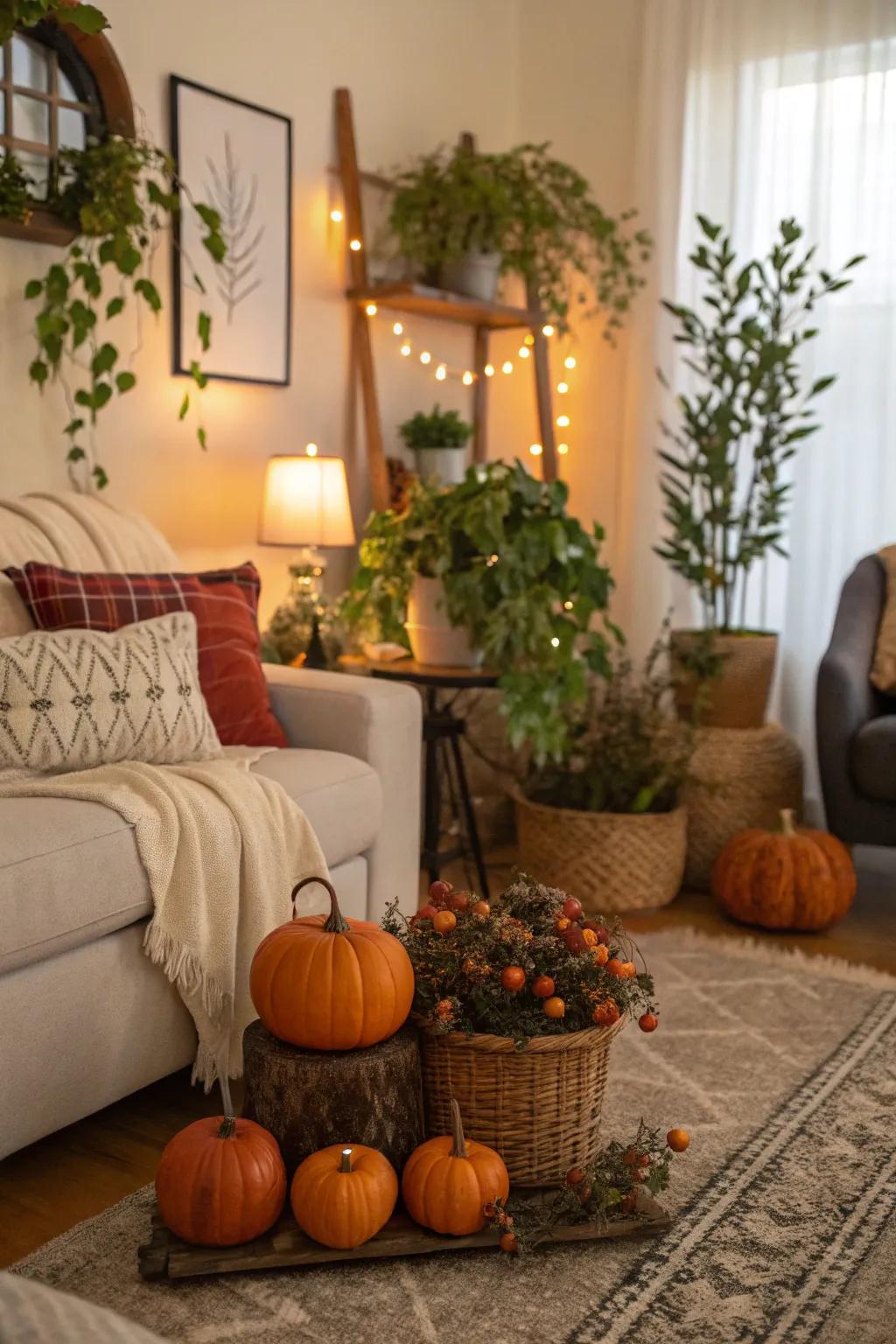Seasonal adornment infuses a celebratory touch to flora.