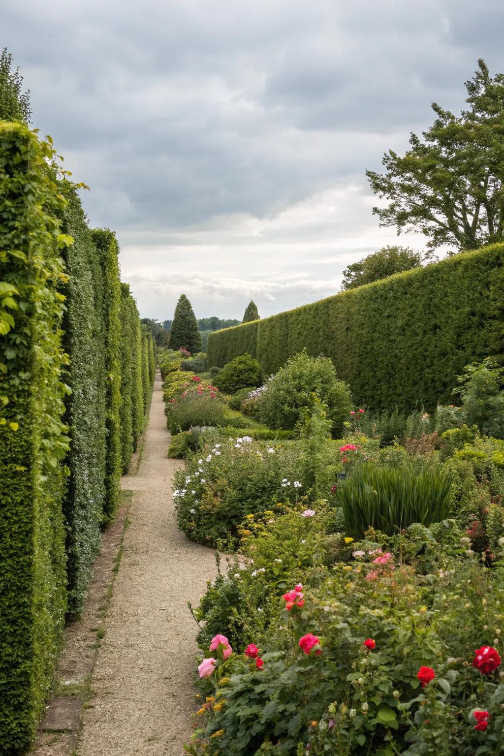 Reap the rewards of inherent seclusion through lush hedgerow fencing techniques.
