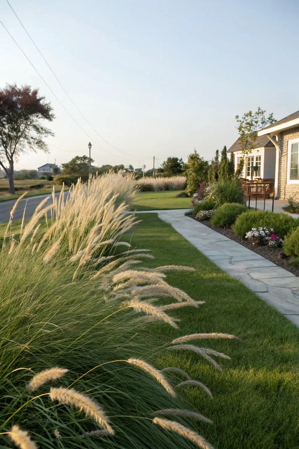 Ornamental grasses provide texture and motion in a landscape.