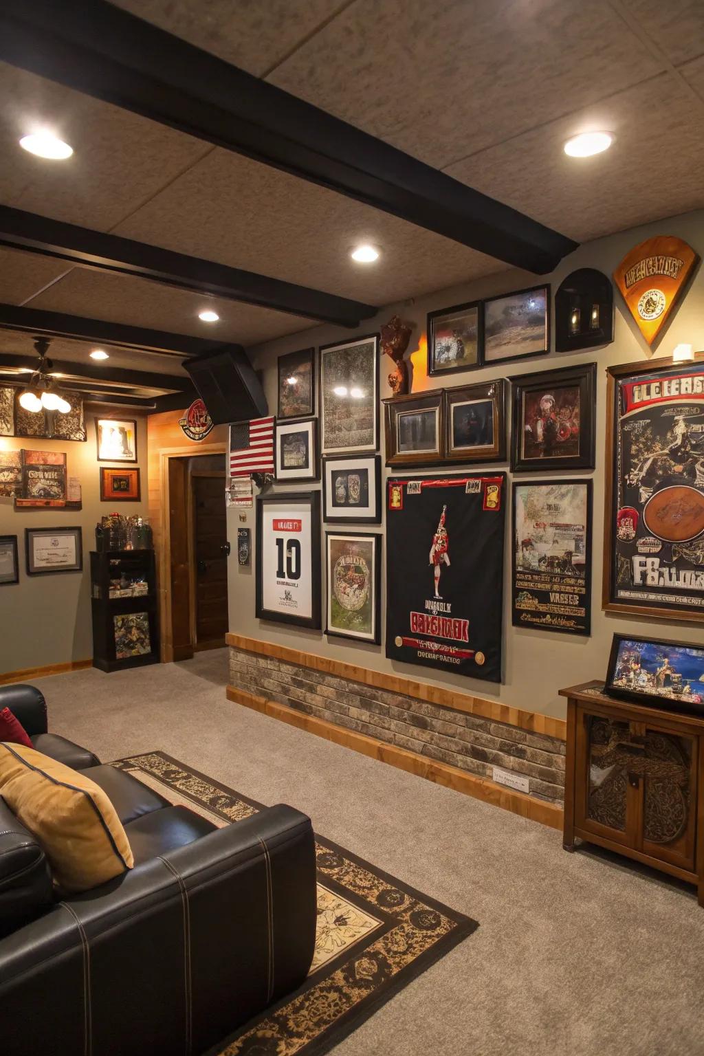 Express your personality through themed decor in your man cave.