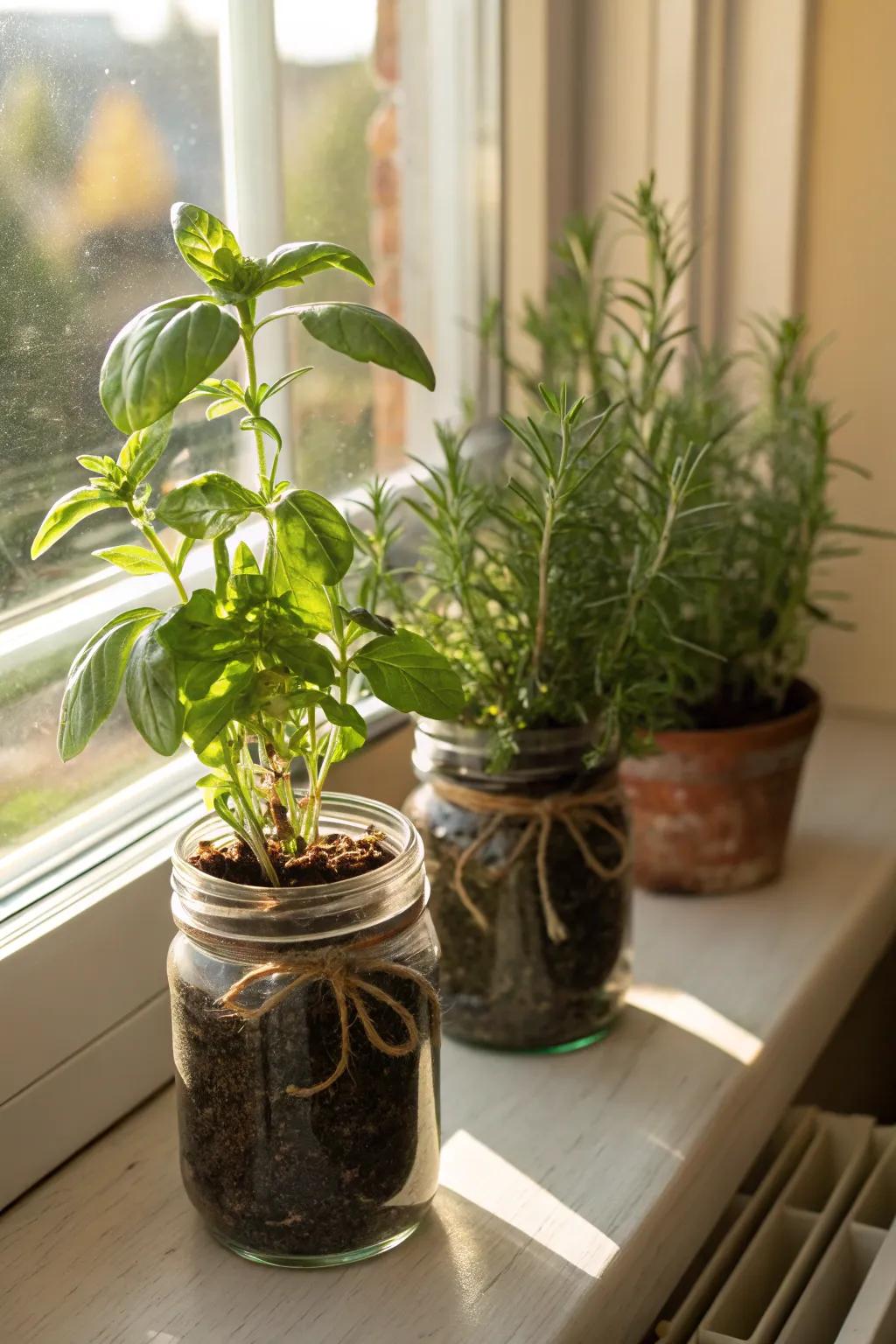 Cultivate your individual spices within mason jar planters.