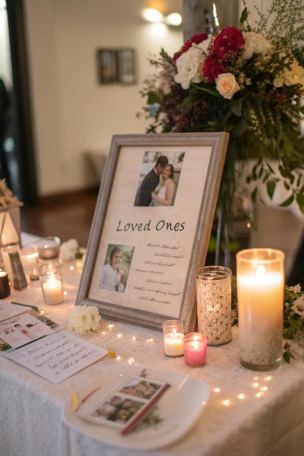 A heartfelt verse introduces lyrical beauty to your remembrance display.