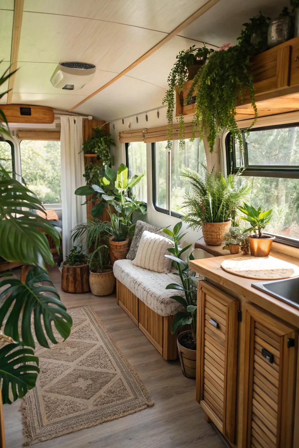 Your dwelling is made warmer and more vibrant by earth-sourced components like flora and timber.