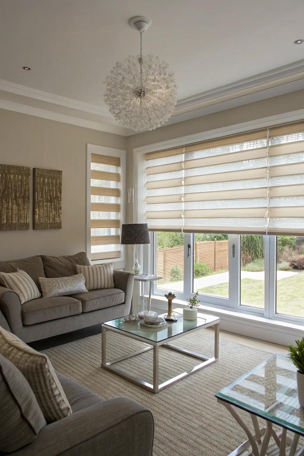 Sheer & Solid window solutions offer stylish adaptability.