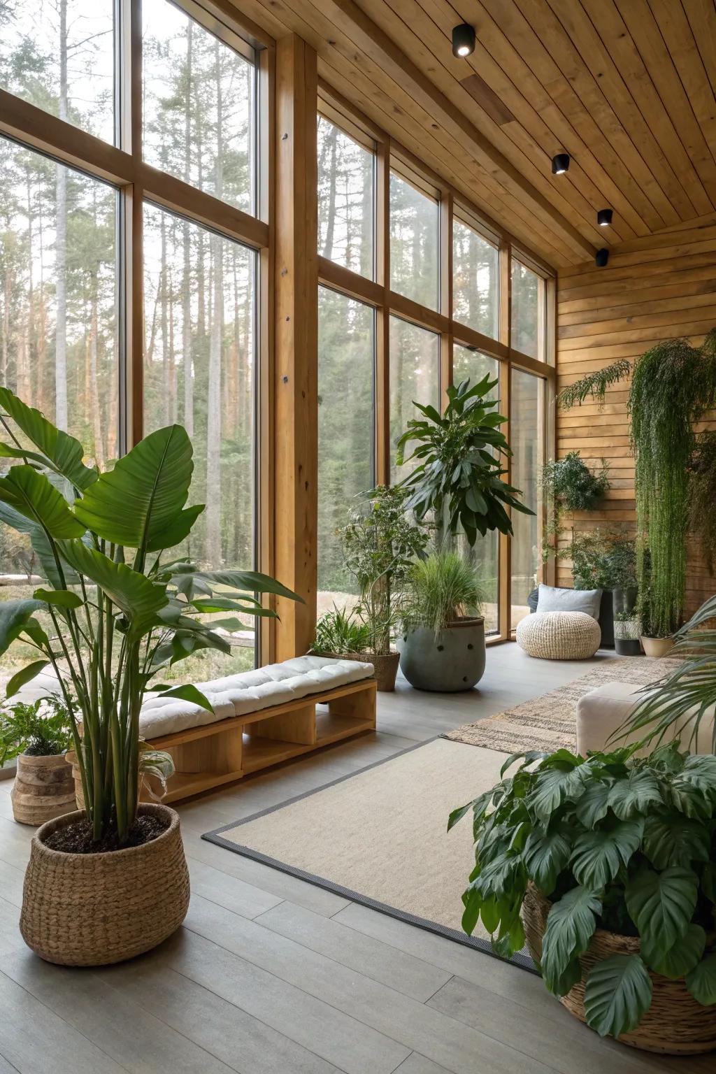 Natural elements that make a flex room feel cozy.