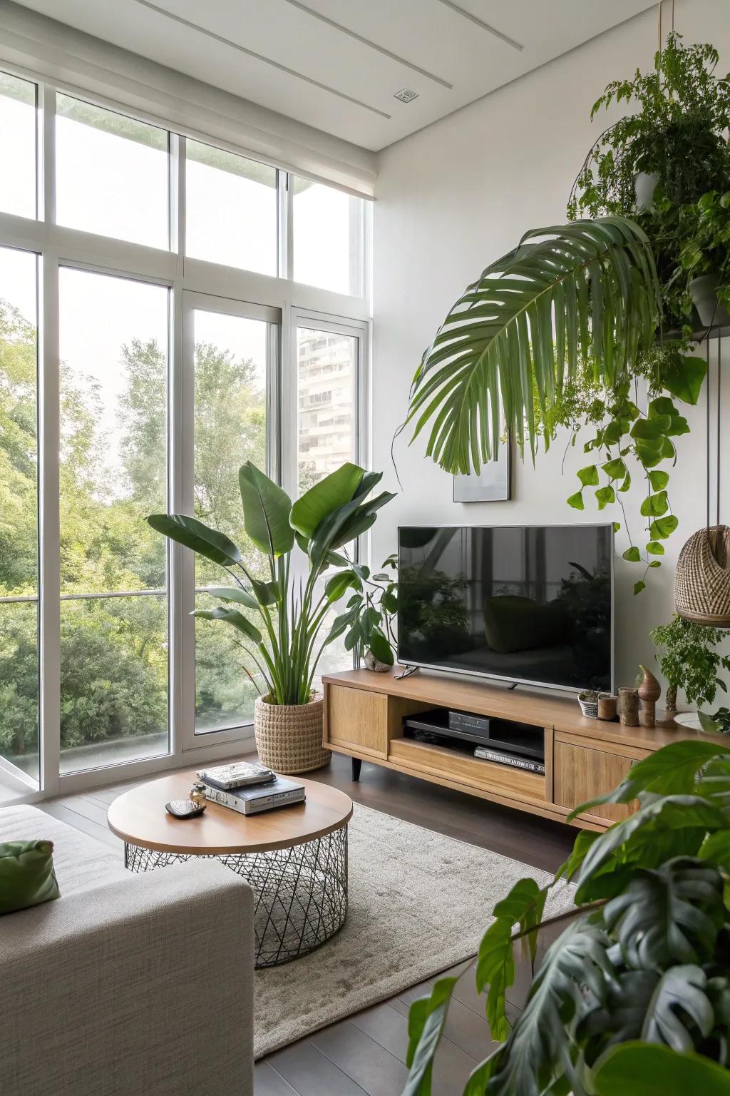 Foliage introduces vibrancy and freshness to a lounge.
