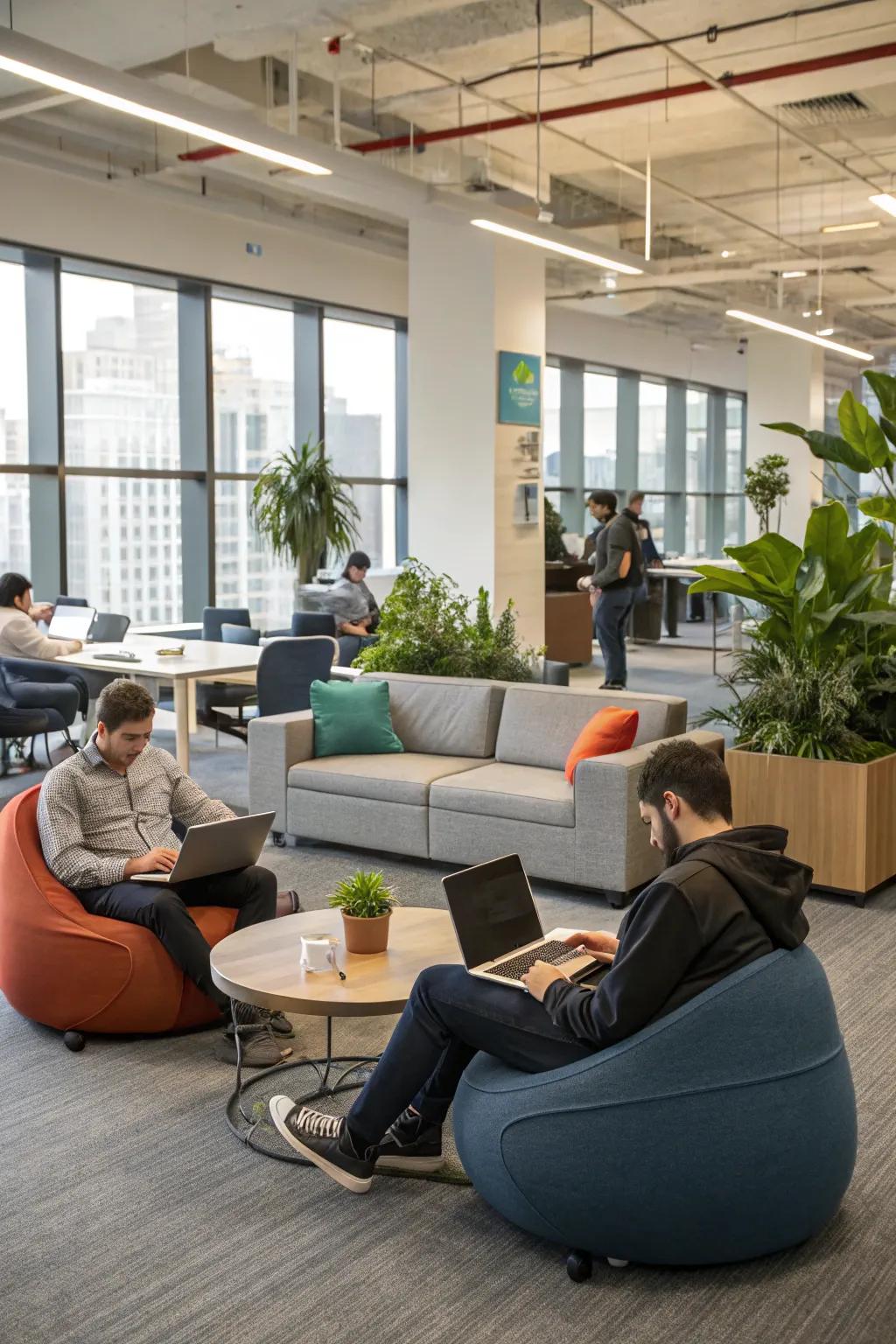 An office displaying chairs and lounges.