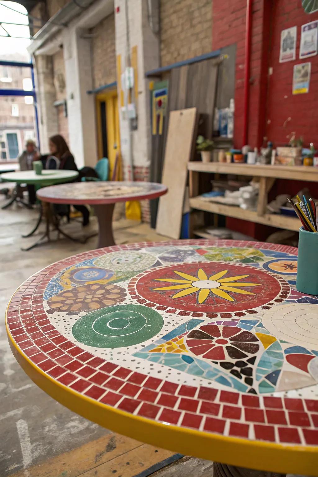 A varied mosaic design introduces joy and individuality to your home decor.