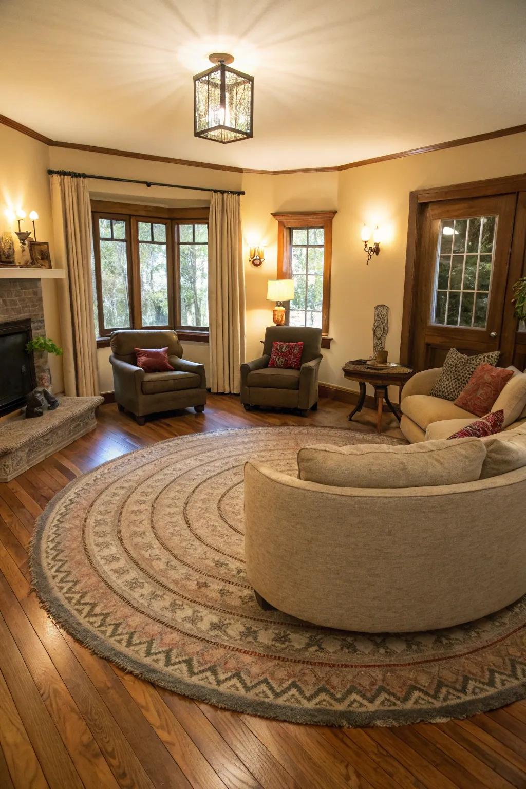 A functional furniture setting enhances relaxation and interaction.