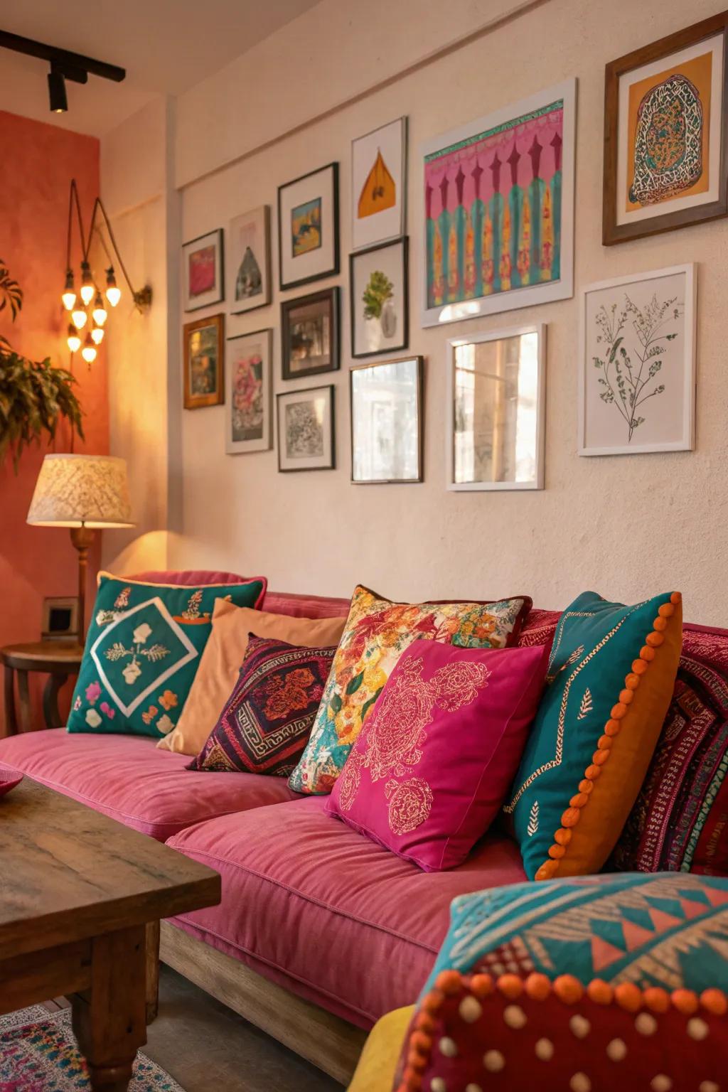 A dash of color brings vitality to the space.