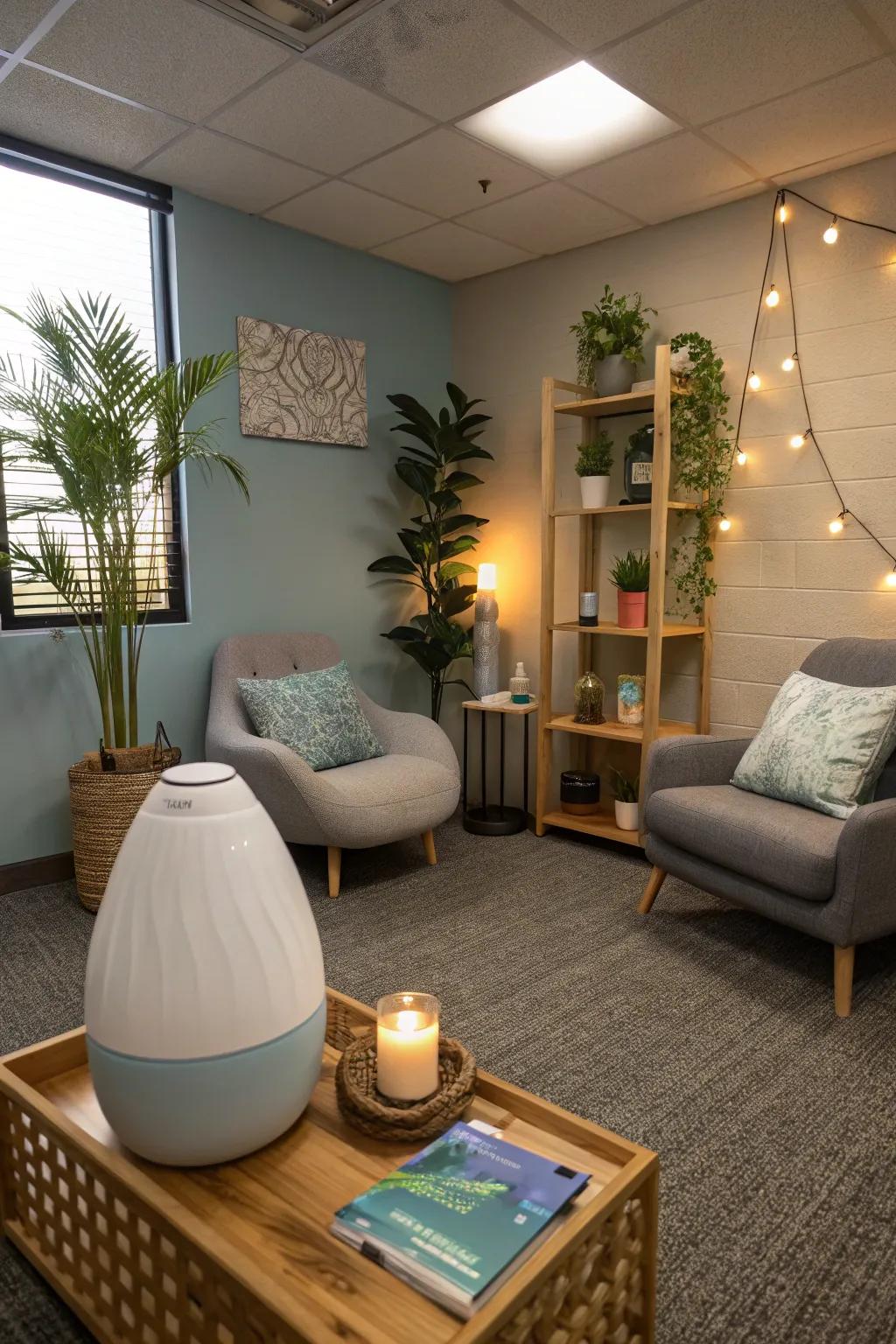 Therapeutic scents add an extra layer of relaxation.