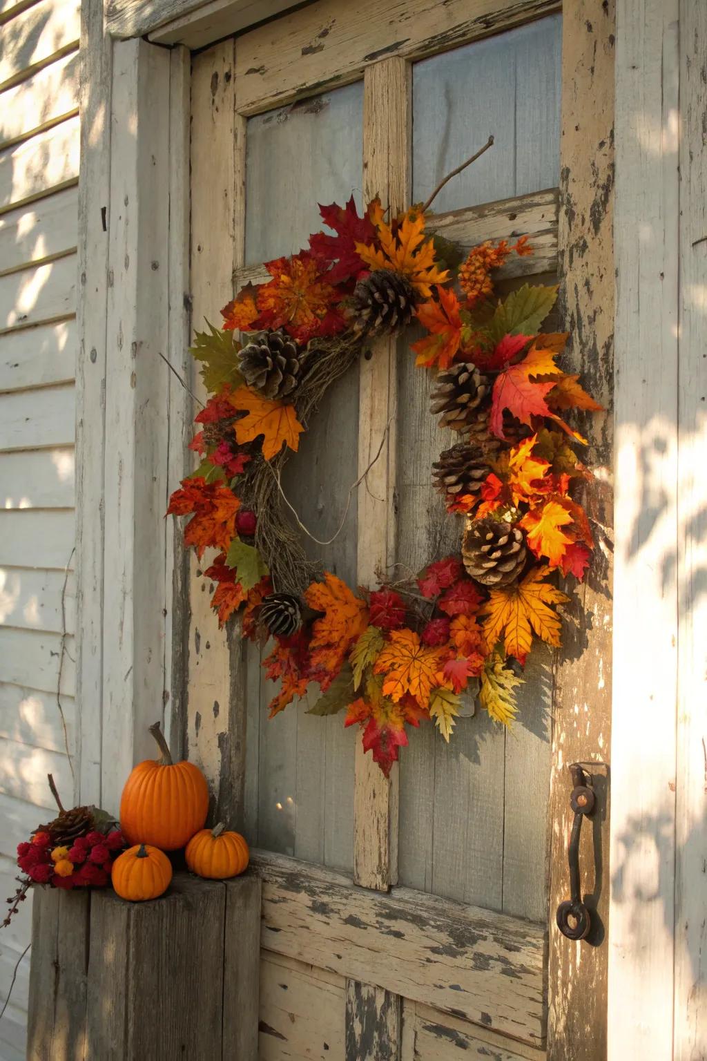 Elevate your veranda with a seasonal garland showcase that radiates country charm and warmth.