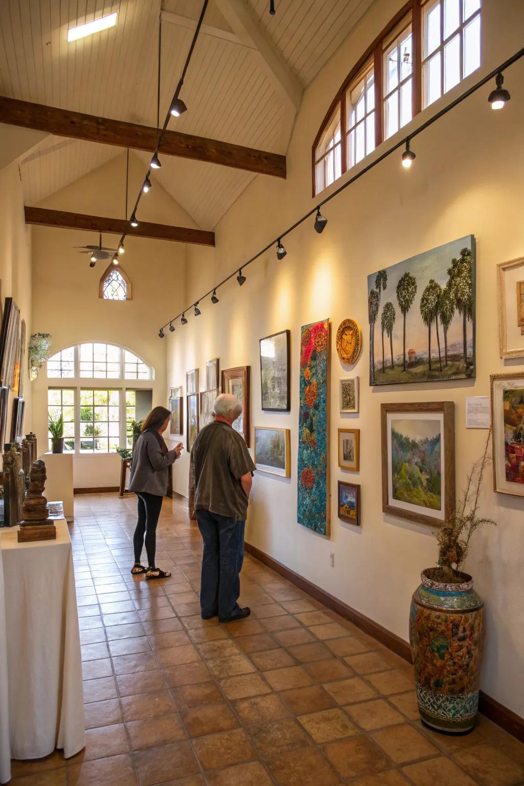 Regional artistic creations enrich the charm and support local commerce.