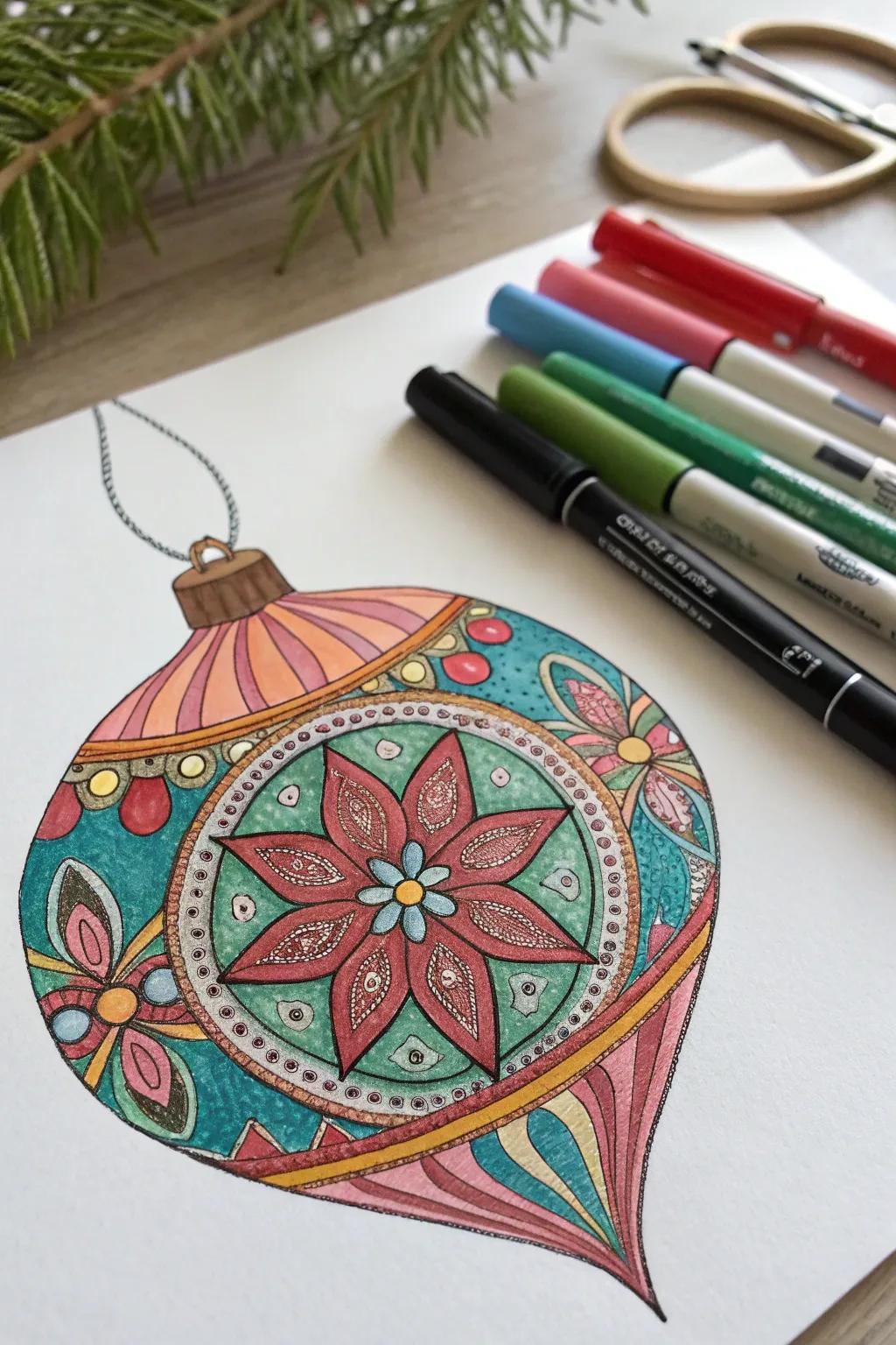 Elaborate ornament showcasing melded mediums magic.