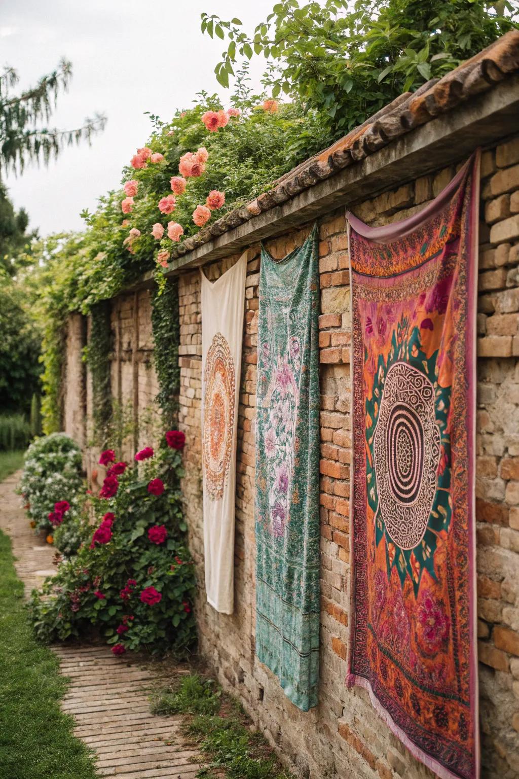 Textile hangings convey warmth and dimension.