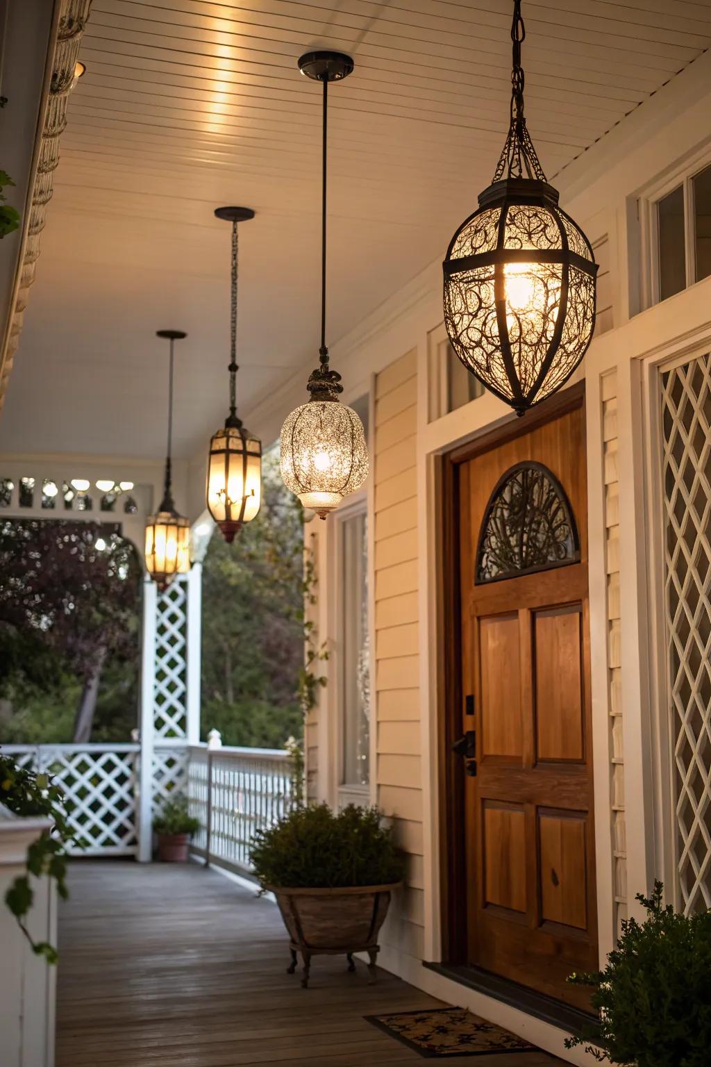 Hanging lighting adds beauty and sophistication.