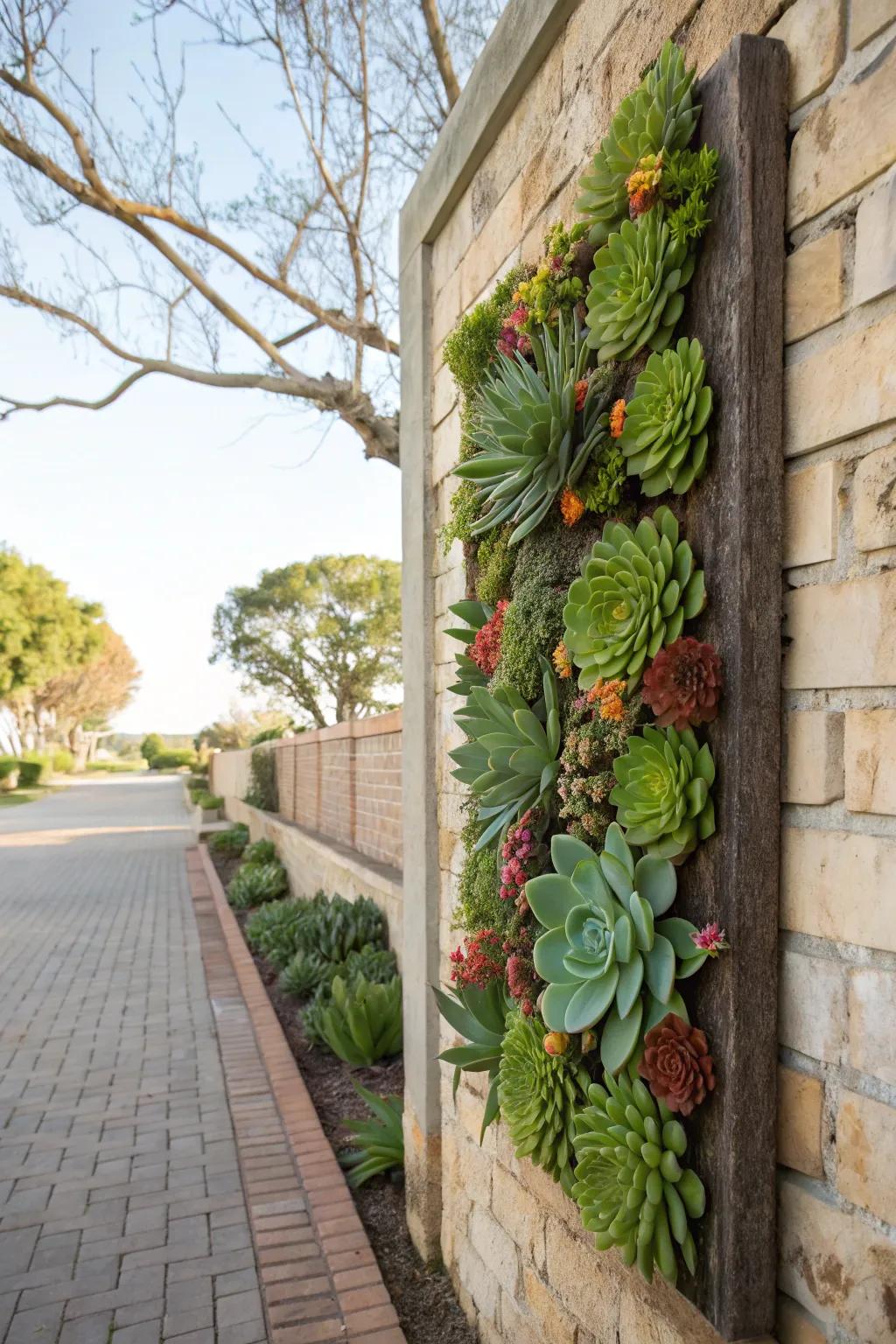 Turn your facade into art with succulents.
