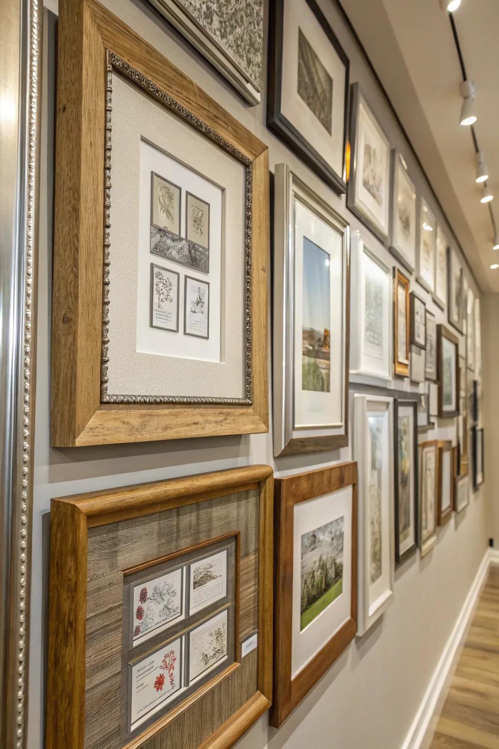 Blended media frames introduce texture and depth.