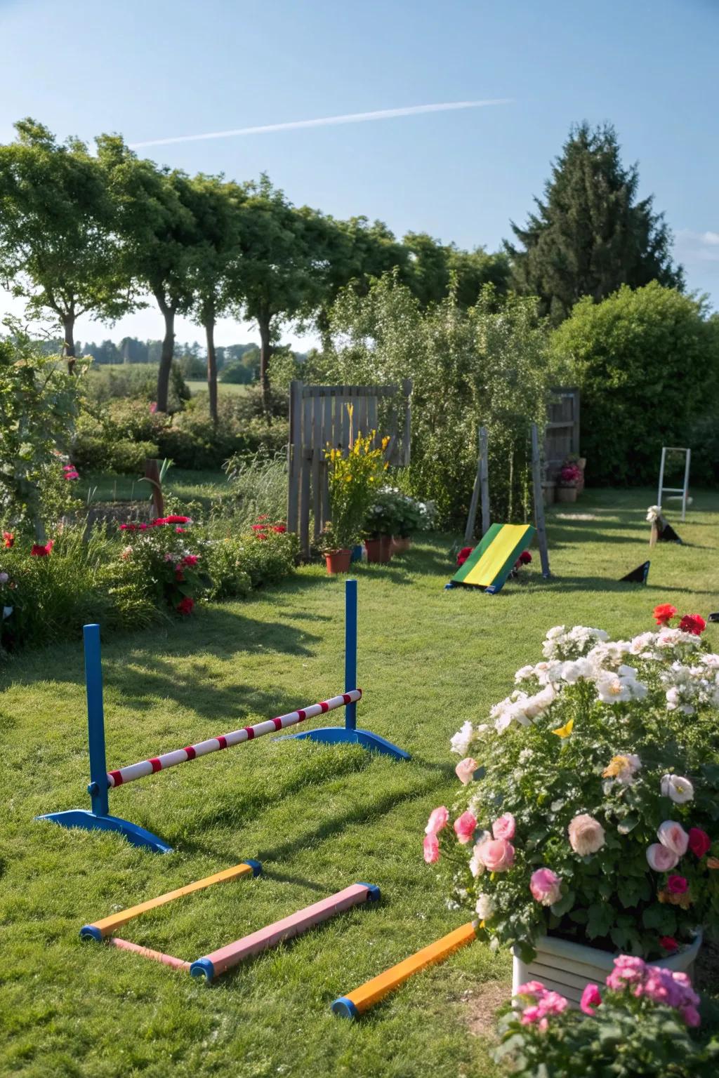 Exercise equipment sustains pets' health and entertainment.